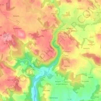 Saint-Jeanの地形図、標高、地勢