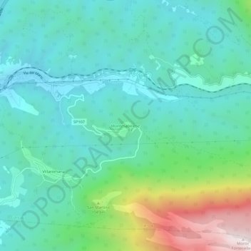 Montesabineseの地形図、標高、地勢