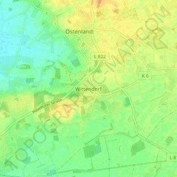Wittendorfの地形図、標高、地勢