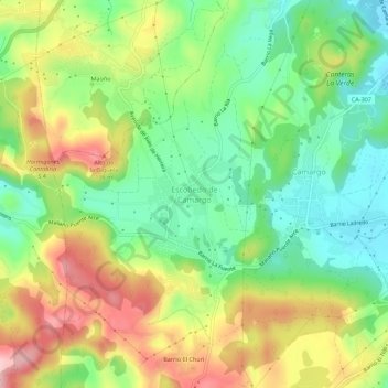 Escobedo de Camargoの地形図、標高、地勢