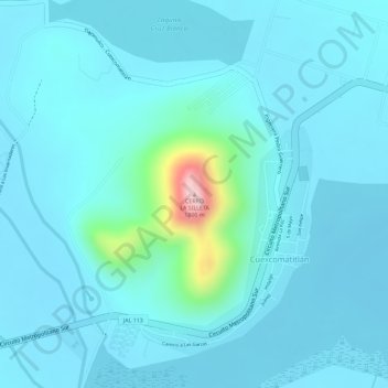 CERRO LA SILLETAの地形図、標高、地勢