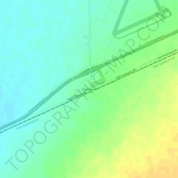 Datelandの地形図、標高、地勢