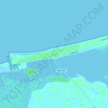Sisalの地形図、標高、地勢