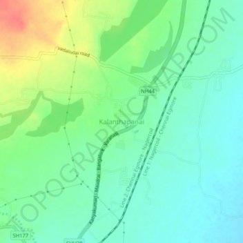 Kalanthapanaiの地形図、標高、地勢