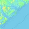 Fripp Islandの地形図、標高、地勢
