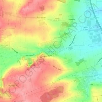 Albeckの地形図、標高、地勢