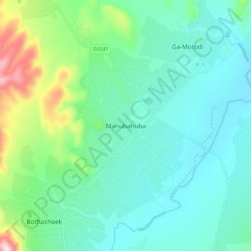 Mahubahubaの地形図、標高、地勢
