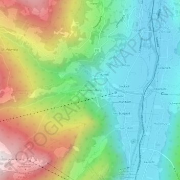 Kleinschwendbergの地形図、標高、地勢