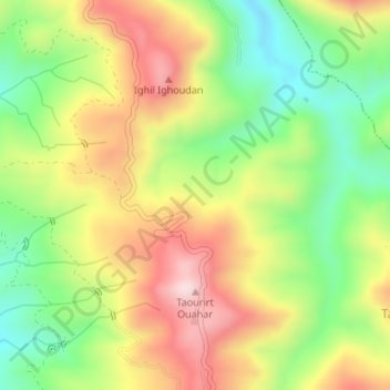 Ikhlidjenの地形図、標高、地勢