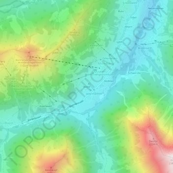 Stützeの地形図、標高、地勢