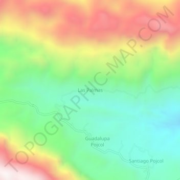 Las Palmasの地形図、標高、地勢