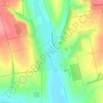 Yeremiivkaの地形図、標高、地勢