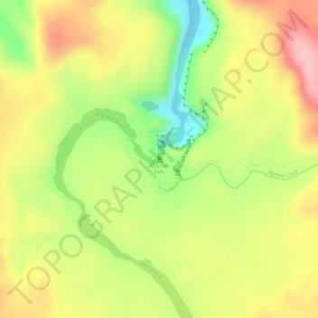 Mitchell Fallsの地形図、標高、地勢
