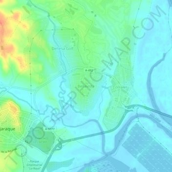 Bellavistaの地形図、標高、地勢