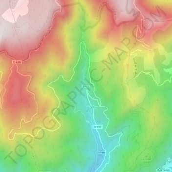 Bionsの地形図、標高、地勢
