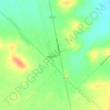 Napaleofúの地形図、標高、地勢