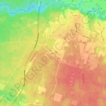 Jayの地形図、標高、地勢