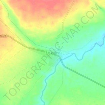 Nasondoyiの地形図、標高、地勢