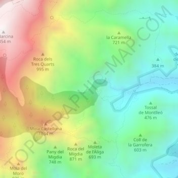 Salt de la Caramellaの地形図、標高、地勢