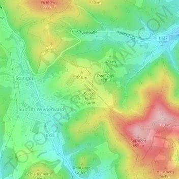 Sulzer Höheの地形図、標高、地勢