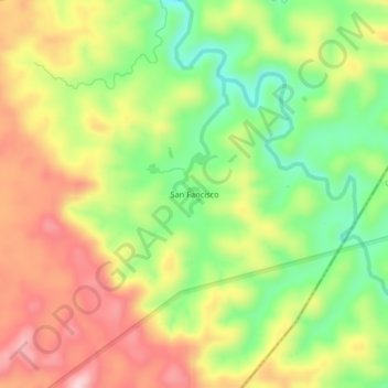 San Fanciscoの地形図、標高、地勢