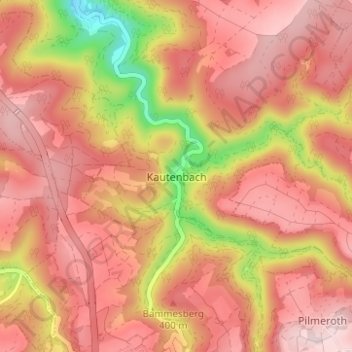 Kautenbachの地形図、標高、地勢