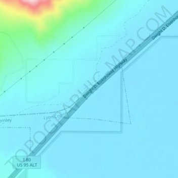 Desertの地形図、標高、地勢