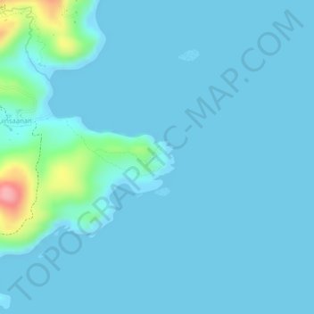 Binurong Pointの地形図、標高、地勢