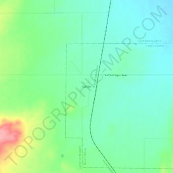 Buffaloの地形図、標高、地勢