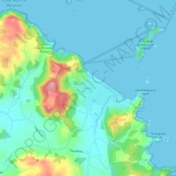 Haheiの地形図、標高、地勢