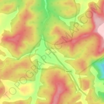Chilpiの地形図、標高、地勢