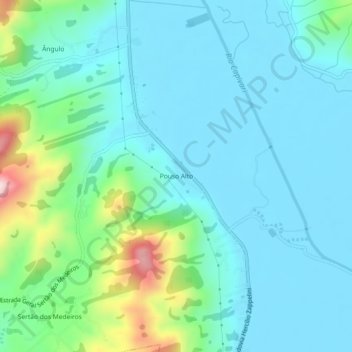 Pouso Altoの地形図、標高、地勢