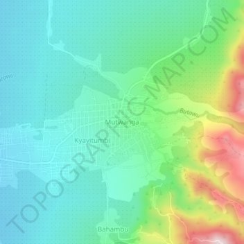 Mutwangaの地形図、標高、地勢
