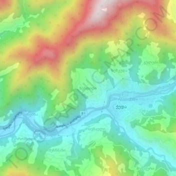 Zendidiの地形図、標高、地勢