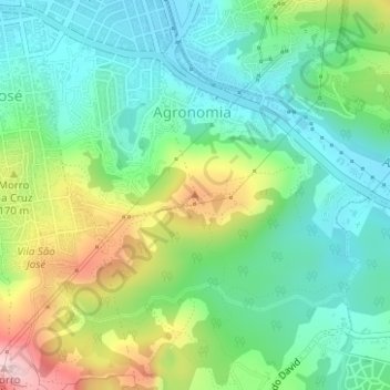 Morro da Companhiaの地形図、標高、地勢