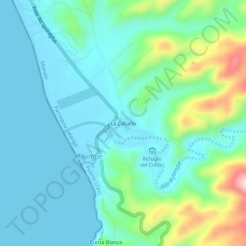 La Cabañaの地形図、標高、地勢