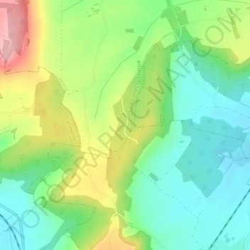 Bois Chenautの地形図、標高、地勢