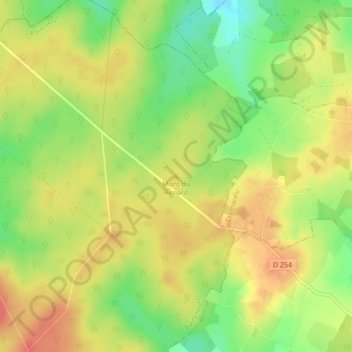 Mont du Renardの地形図、標高、地勢