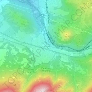 San Rafaelの地形図、標高、地勢