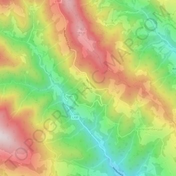 Preimsの地形図、標高、地勢