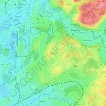 Engelitzの地形図、標高、地勢