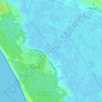 Les Conchesの地形図、標高、地勢