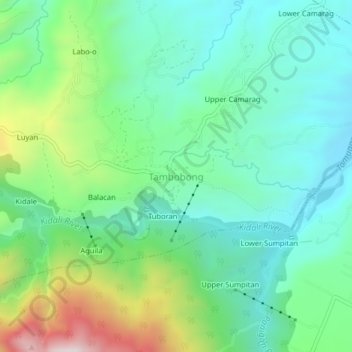 Tambobongの地形図、標高、地勢
