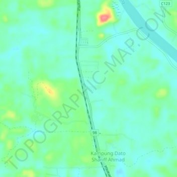 Taman Sentosaの地形図、標高、地勢