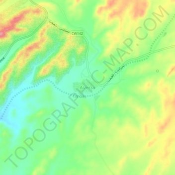 Aizerzaの地形図、標高、地勢