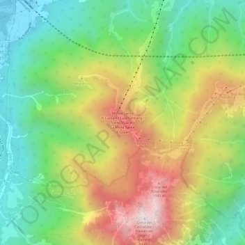Monte Santo di Lussariの地形図、標高、地勢