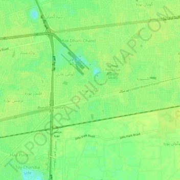 Nawabpuraの地形図、標高、地勢