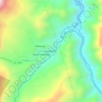 Aynamayoの地形図、標高、地勢