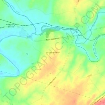 Haughs Hidewayの地形図、標高、地勢