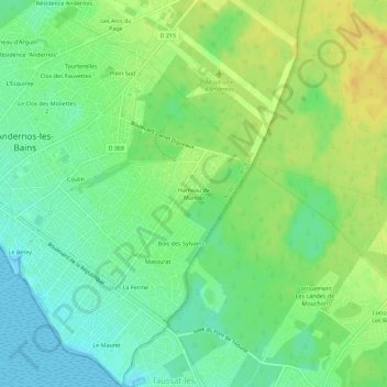 Hameau de Manoloの地形図、標高、地勢